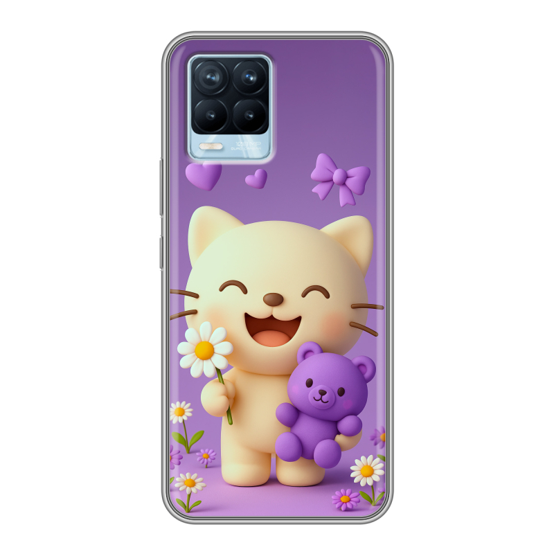 Силиконовый противоударный чехол на Realme 8 с принтом для девочек Силиконовый противоударный чехол на Realme 8 с принтом для девочек