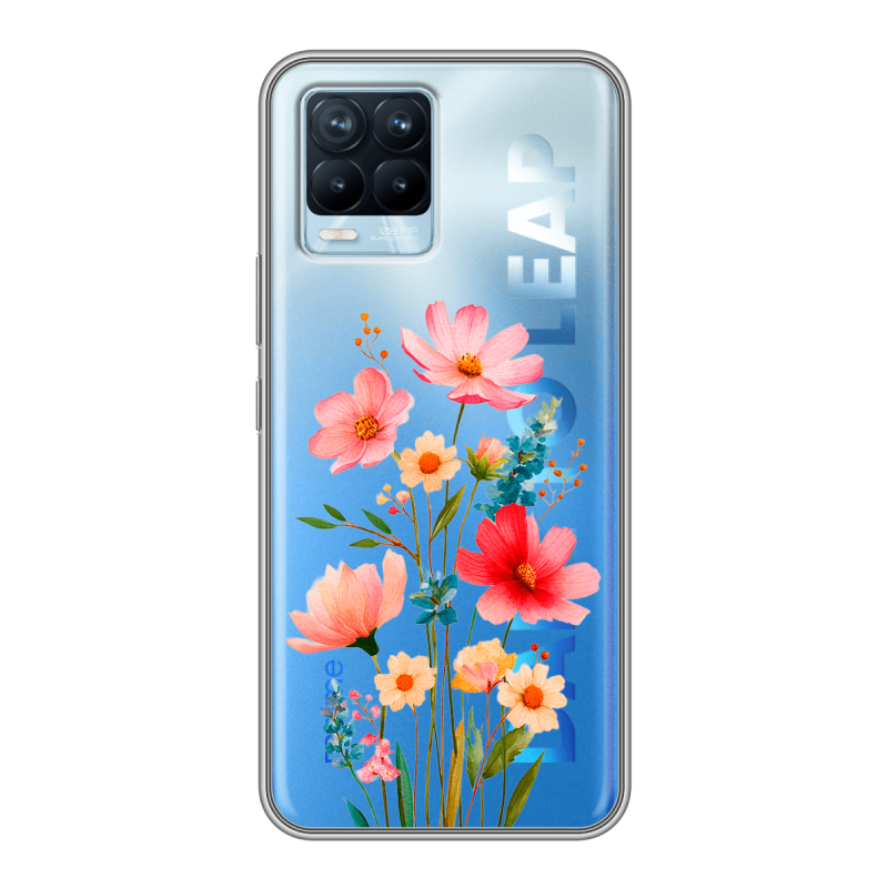 Пластиковый чехол на Realme 8 с принтом Цветы Пластиковый чехол на Realme 8 с принтом Цветы