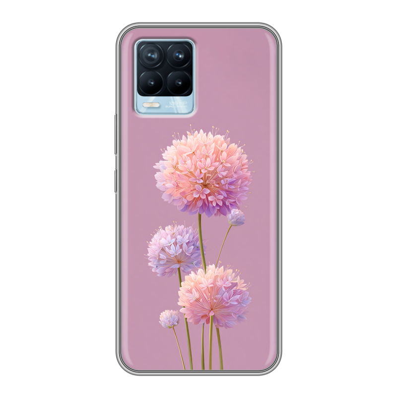 Силиконовый чехол на Realme 8 с принтом Цветы Силиконовый чехол на Realme 8 с принтом Цветы