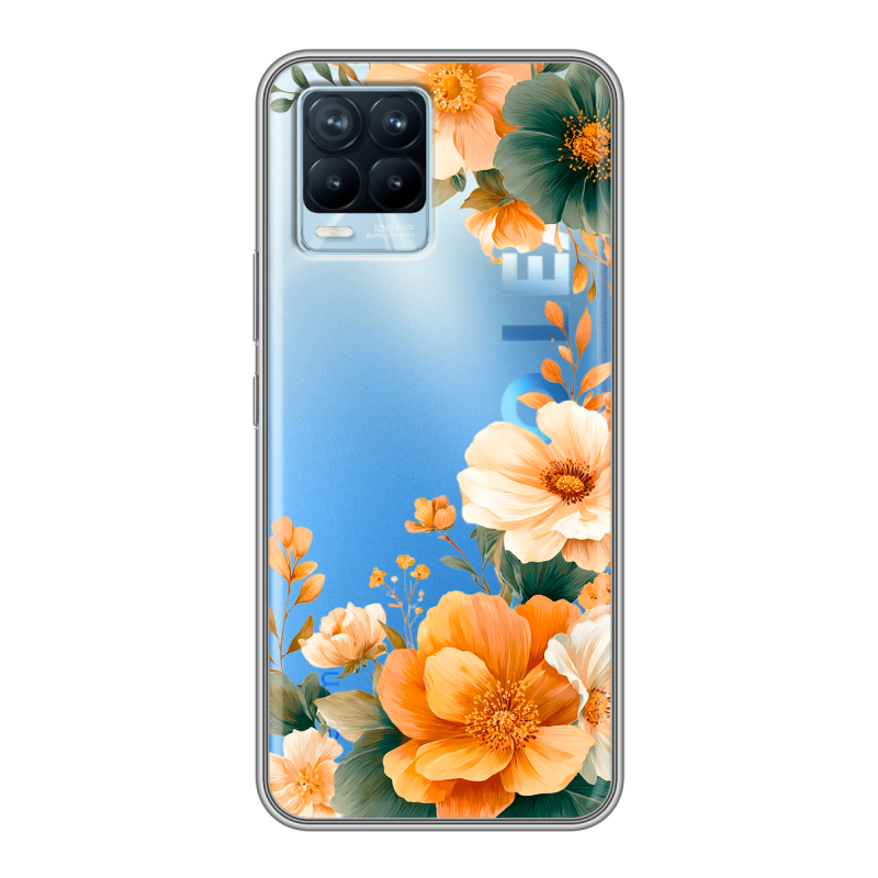 Пластиковый чехол на Realme 8 с принтом Цветы принт Пластиковый чехол на Realme 8 с принтом Цветы принт