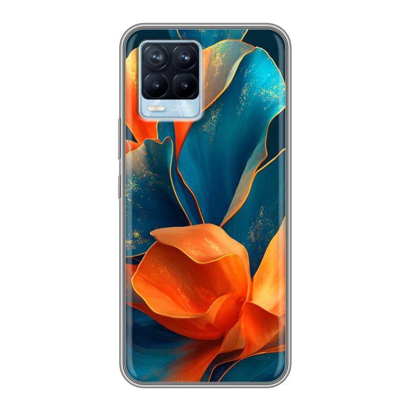 Пластиковый чехол на Realme 8 с принтом Цветы Пластиковый чехол на Realme 8 с принтом Цветы