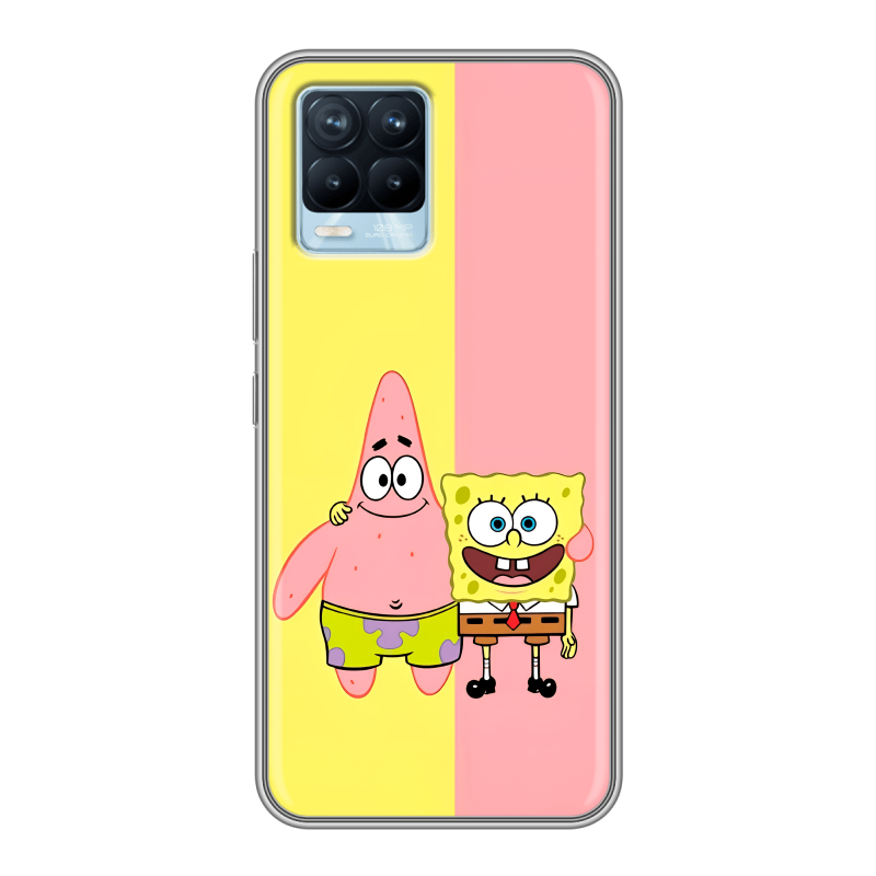 Пластиковый чехол на Realme 8 с принтом Спанч боб Спанчбоб Пластиковый чехол на Realme 8 с принтом Спанч боб Спанчбоб