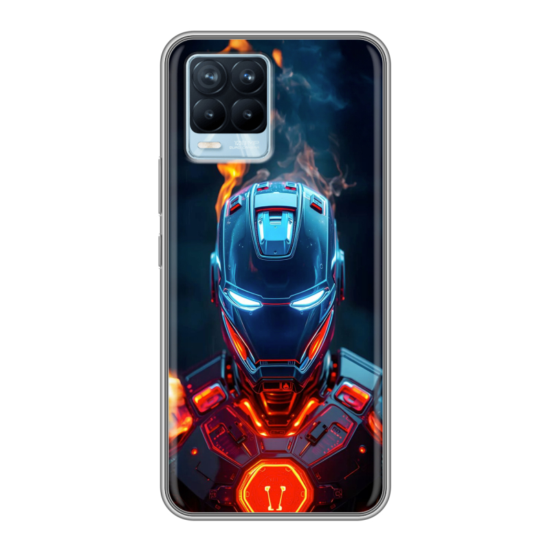 Силиконовый противоударный чехол на Realme 8 с принтом IronMan Железный человек Силиконовый противоударный чехол на Realme 8 с принтом IronMan Железный человек