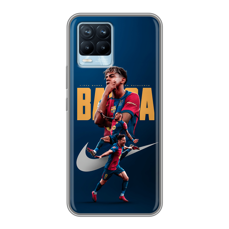 Силиконовый чехол на Realme 8 с принтом Барселона Barca Yamal Силиконовый чехол на Realme 8 с принтом Барселона Barca Yamal