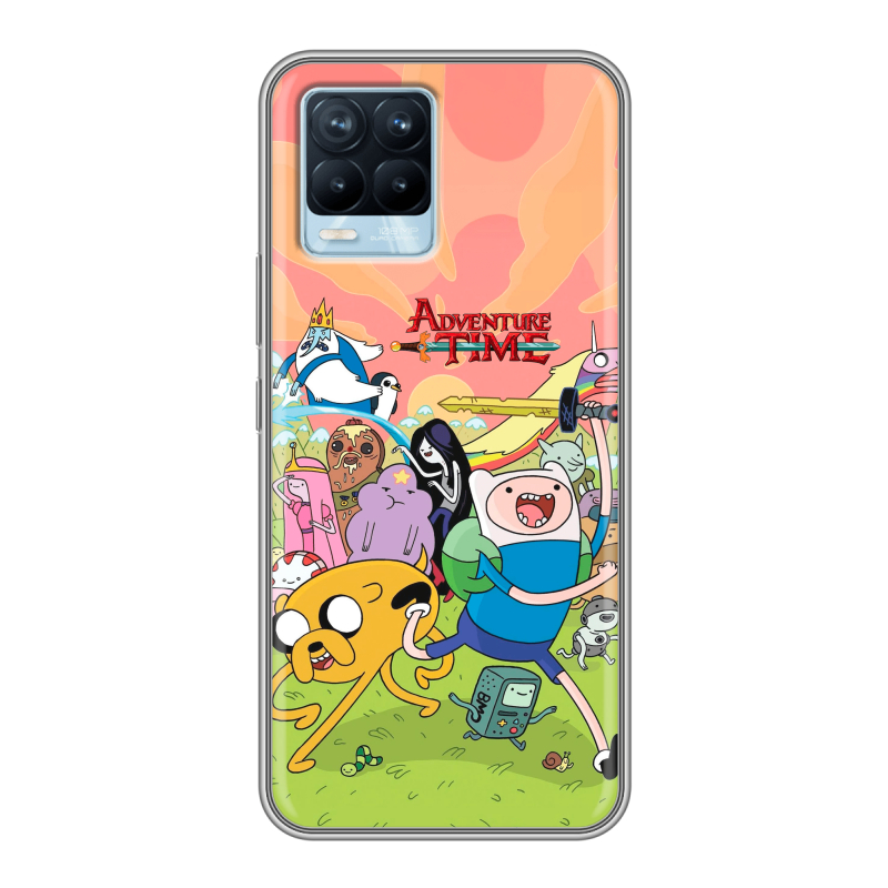 Силиконовый чехол на Realme 8 с принтом Adventure time Время приключений Силиконовый чехол на Realme 8 с принтом Adventure time Время приключений