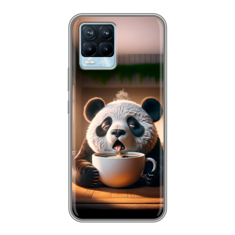 Силиконовый чехол на Realme 8 с принтом смешная панда Силиконовый чехол на Realme 8 с принтом смешная панда