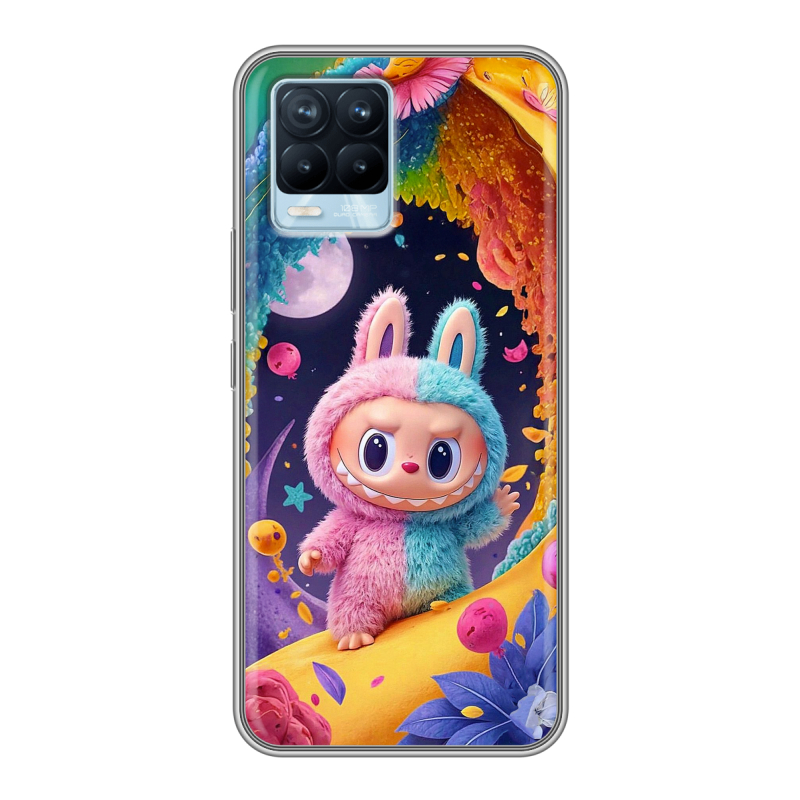 Силиконовый чехол на Realme 8 с принтом Labubu Лабубу Силиконовый чехол на Realme 8 с принтом Labubu Лабубу