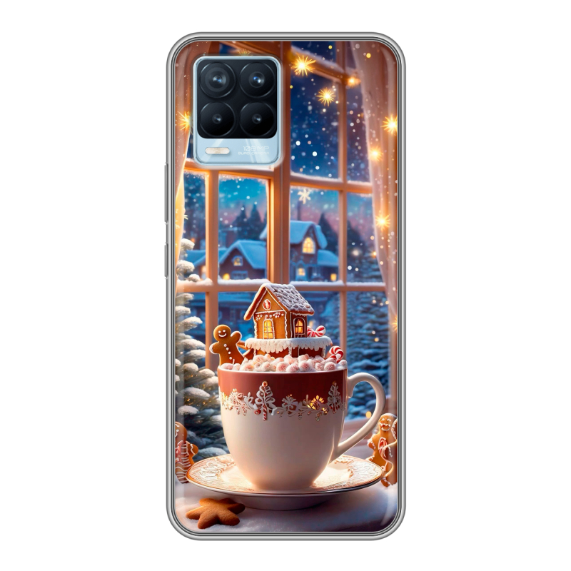 Силиконовый чехол на Realme 8 с принтом Новый год Силиконовый чехол на Realme 8 с принтом Новый год