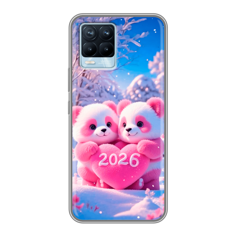 Силиконовый чехол на Realme 8 с принтом Новый год Силиконовый чехол на Realme 8 с принтом Новый год