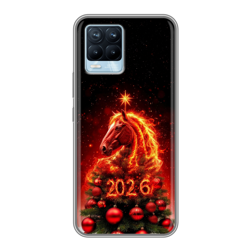 Силиконовый чехол на Realme 8 с принтом Новый год Силиконовый чехол на Realme 8 с принтом Новый год
