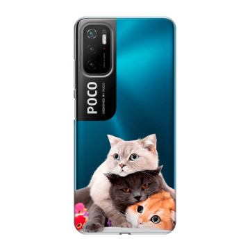 Силиконовый чехол на Xiaomi Poco M3 Pro с принтом Кошки Силиконовый чехол на Xiaomi Poco M3 Pro с принтом Кошки