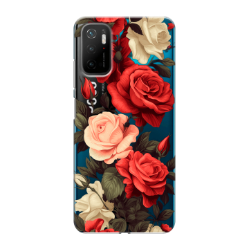 Силиконовый чехол на Xiaomi Poco M3 Pro с принтом Розы Силиконовый чехол на Xiaomi Poco M3 Pro с принтом Розы