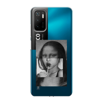 Силиконовый чехол на Xiaomi Poco M3 Pro с принтом Мона Лиза Силиконовый чехол на Xiaomi Poco M3 Pro с принтом Мона Лиза