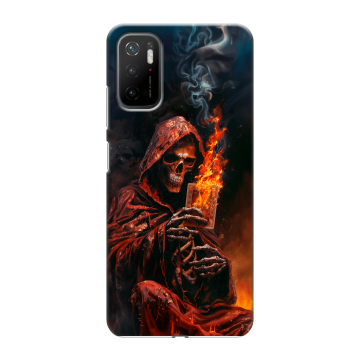 Силиконовый чехол на Xiaomi Poco M3 Pro с принтом Скелет и карты Силиконовый чехол на Xiaomi Poco M3 Pro с принтом Скелет и карты
