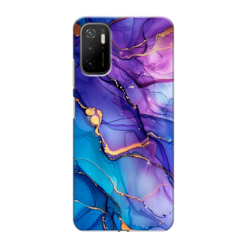 Силиконовый чехол на Xiaomi Poco M3 Pro с принтом синий мрамор Силиконовый чехол на Xiaomi Poco M3 Pro с принтом синий мрамор