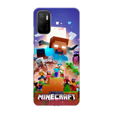Силиконовый чехол на Xiaomi Poco M3 Pro с принтом Майнкрафт Minecraft