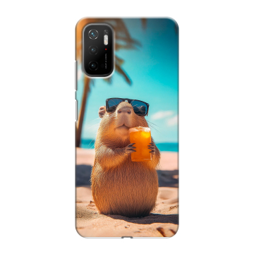 Силиконовый чехол на Xiaomi Poco M3 Pro с принтом Капибара Силиконовый чехол на Xiaomi Poco M3 Pro с принтом Капибара