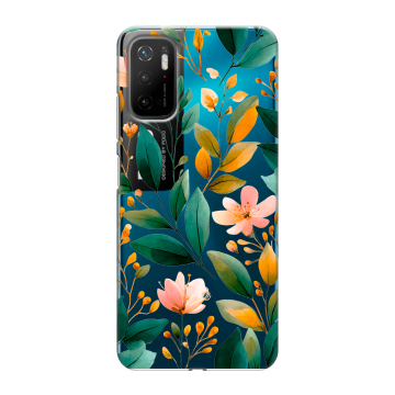 Силиконовый чехол на Xiaomi Poco M3 Pro с принтом Цветы паттерн