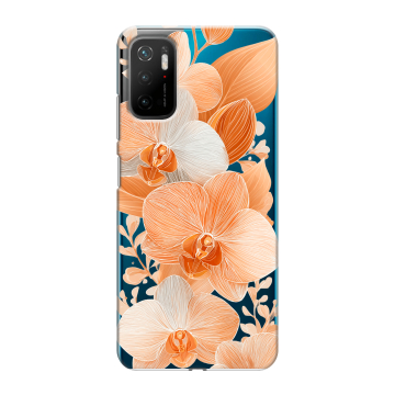 Силиконовый чехол на Xiaomi Poco M3 Pro с принтом Бежевые цветы