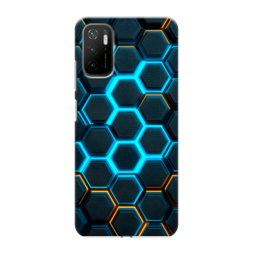 Силиконовый чехол на Xiaomi Poco M3 Pro с принтом Неоновые соты