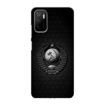 Силиконовый чехол на Xiaomi Poco M3 Pro с принтом Герб Флаг СССР Силиконовый чехол на Xiaomi Poco M3 Pro с принтом Герб Флаг СССР