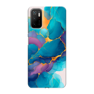 Силиконовый чехол на Xiaomi Poco M3 Pro с принтом Мрамор блестки Силиконовый чехол на Xiaomi Poco M3 Pro с принтом Мрамор блестки