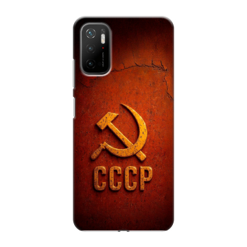 Силиконовый чехол на Xiaomi Poco M3 Pro с принтом Флаг Герб СССР