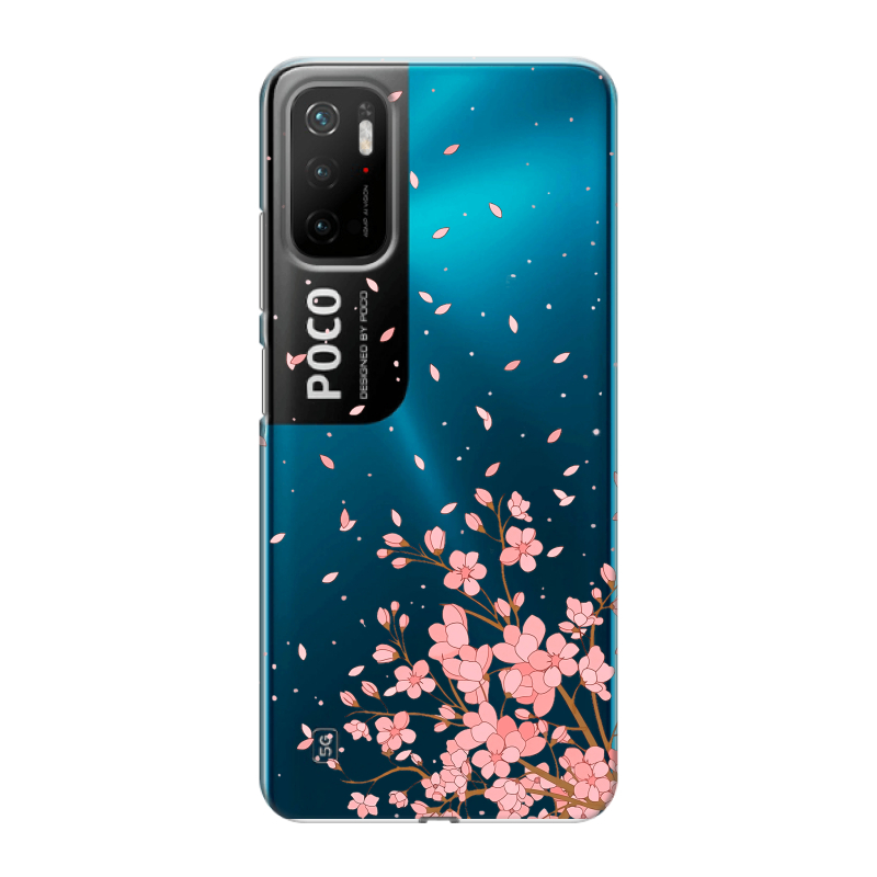Силиконовый чехол на Xiaomi Poco M3 Pro с принтом Ветка сакуры Силиконовый чехол на Xiaomi Poco M3 Pro с принтом Ветка сакуры