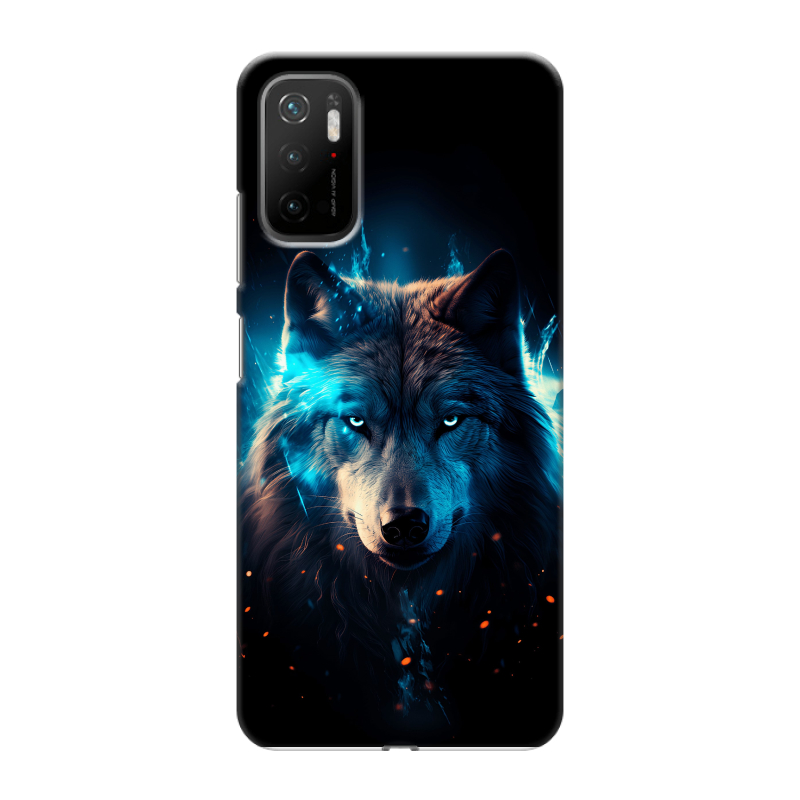 Силиконовый противоударный чехол на Xiaomi Poco M3 Pro с принтом Волк ночной Силиконовый противоударный чехол на Xiaomi Poco M3 Pro с принтом Волк ночной
