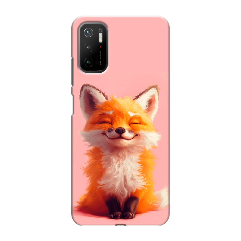 Силиконовый чехол на Xiaomi Poco M3 Pro с принтом милая лиса Силиконовый чехол на Xiaomi Poco M3 Pro с принтом милая лиса