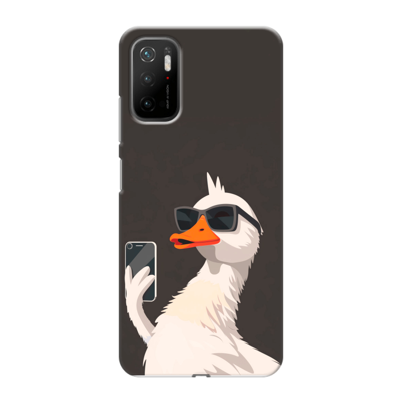 Силиконовый чехол на Xiaomi Poco M3 Pro с принтом утка в очках Силиконовый чехол на Xiaomi Poco M3 Pro с принтом утка в очках