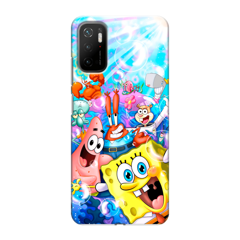 Силиконовый чехол на Xiaomi Poco M3 Pro с принтом спанчбоб спанч боб Силиконовый чехол на Xiaomi Poco M3 Pro с принтом спанчбоб спанч боб