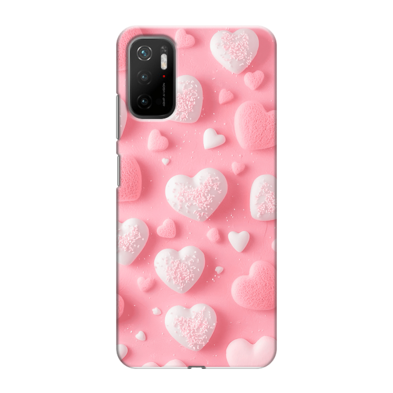 Силиконовый противоударный чехол на Xiaomi Poco M3 Pro с принтом Сердечки Силиконовый противоударный чехол на Xiaomi Poco M3 Pro с принтом Сердечки