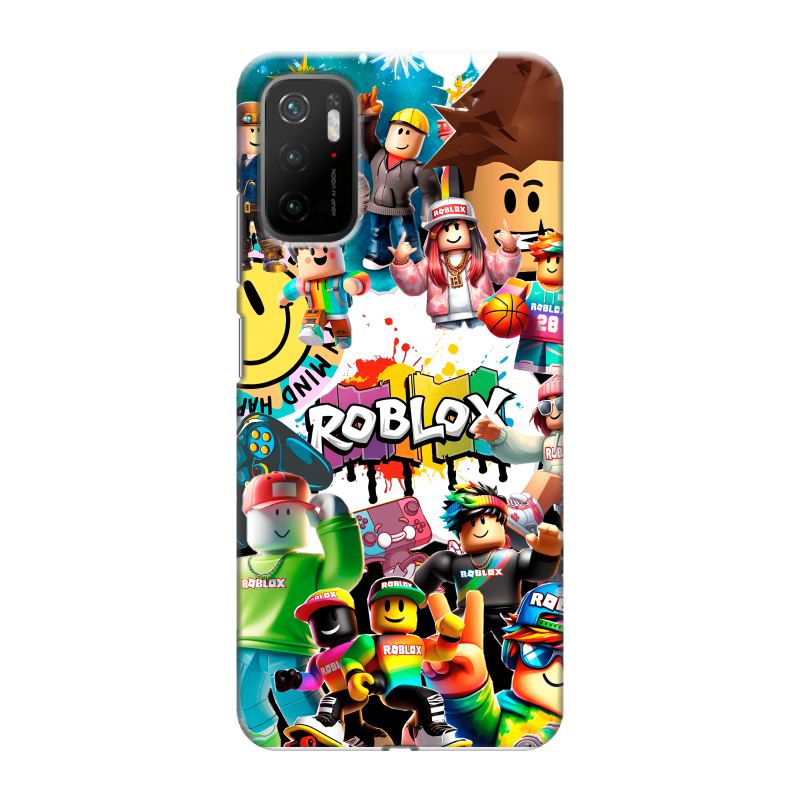 Силиконовый противоударный чехол на Xiaomi Poco M3 Pro с принтом Roblox Роблокс Силиконовый противоударный чехол на Xiaomi Poco M3 Pro с принтом Roblox Роблокс