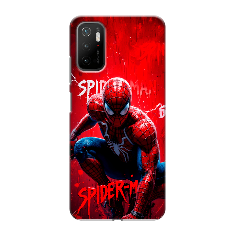 Силиконовый противоударный чехол на Xiaomi Poco M3 Pro с принтом Spiderman Человек паук Силиконовый противоударный чехол на Xiaomi Poco M3 Pro с принтом Spiderman Человек паук