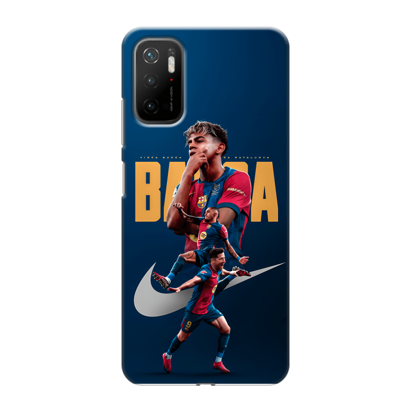 Силиконовый противоударный чехол на Xiaomi Poco M3 Pro с принтом Барселона Barca Yamal Силиконовый противоударный чехол на Xiaomi Poco M3 Pro с принтом Барселона Barca Yamal