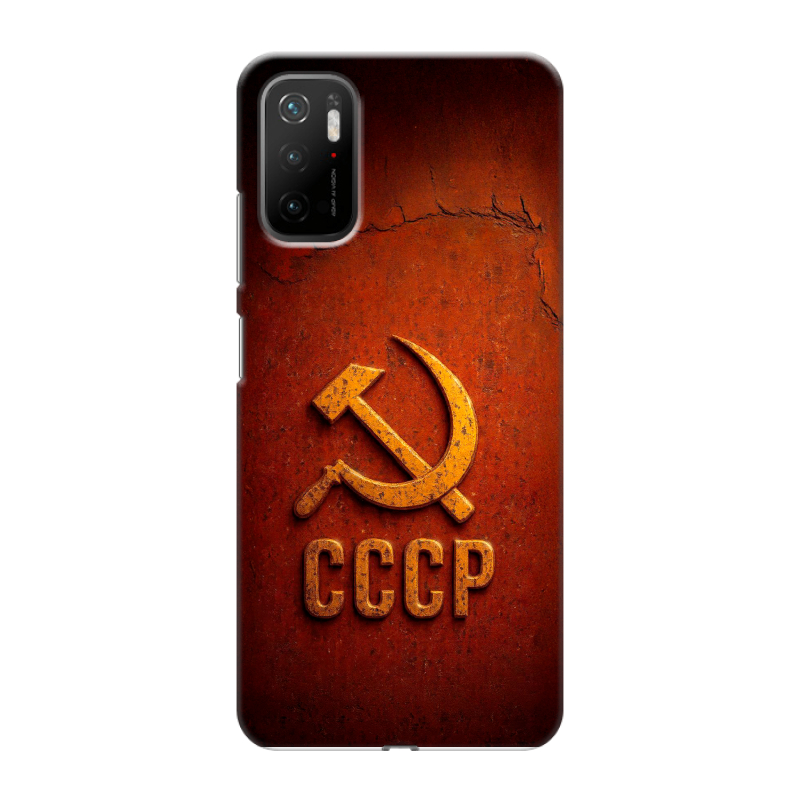 Силиконовый противоударный чехол на Xiaomi Poco M3 Pro с принтом Флаг Герб СССР Силиконовый противоударный чехол на Xiaomi Poco M3 Pro с принтом Флаг Герб СССР