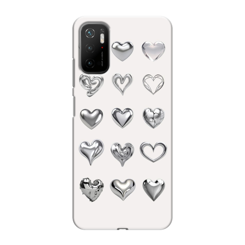 Силиконовый чехол на Xiaomi Poco M3 Pro с принтом Y2K сердечки Силиконовый чехол на Xiaomi Poco M3 Pro с принтом Y2K сердечки
