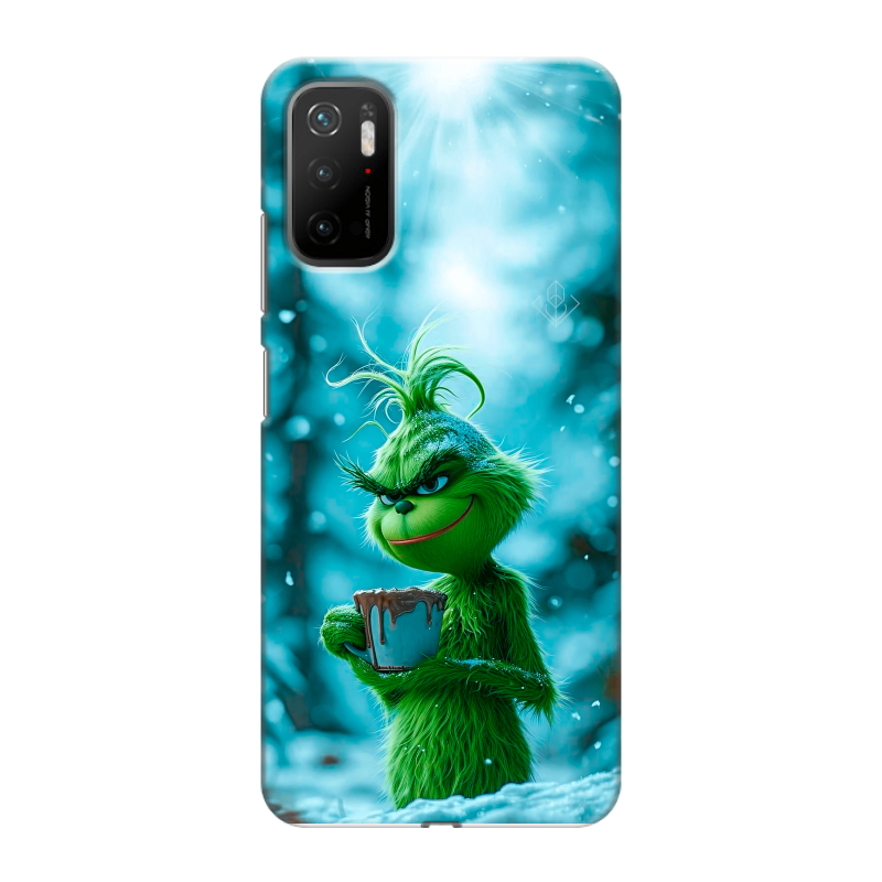 Силиконовый противоударный чехол на Xiaomi Poco M3 Pro с принтом Новый год гринч Силиконовый противоударный чехол на Xiaomi Poco M3 Pro с принтом Новый год гринч