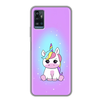 Силиконовый чехол на ZTE Blade A71 с принтом Единорог Силиконовый чехол на ZTE Blade A71 с принтом Единорог