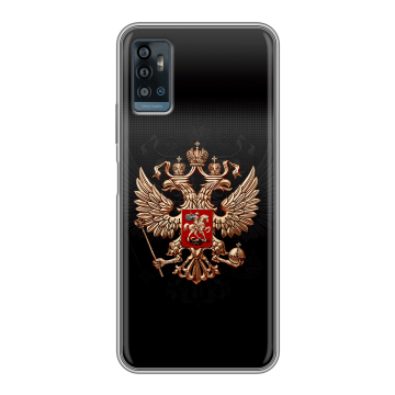 Силиконовый чехол на ZTE Blade A71 с принтом Герб России Силиконовый чехол на ZTE Blade A71 с принтом Герб России