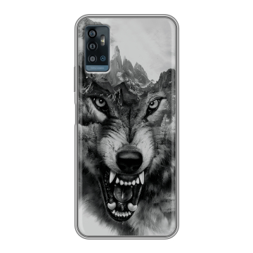 Силиконовый чехол на ZTE Blade A71 с принтом Волк Силиконовый чехол на ZTE Blade A71 с принтом Волк