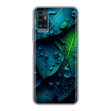 Силиконовый чехол на ZTE Blade A71 с принтом Листья