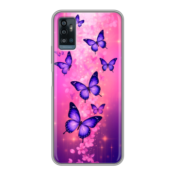 Силиконовый чехол на ZTE Blade A71 с принтом Бабочки