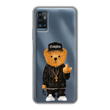 Силиконовый чехол на ZTE Blade A71 с принтом Мишка
