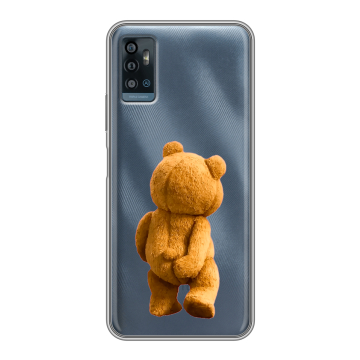 Силиконовый чехол на ZTE Blade A71 с принтом Медведь