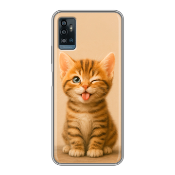 Силиконовый чехол на ZTE Blade A71 с принтом котенок