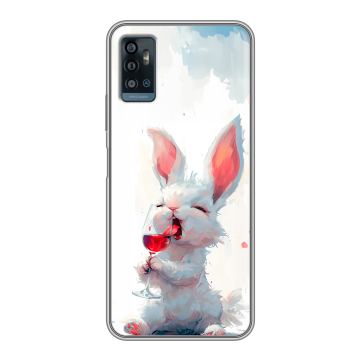 Силиконовый чехол на ZTE Blade A71 с принтом кролик зайчик