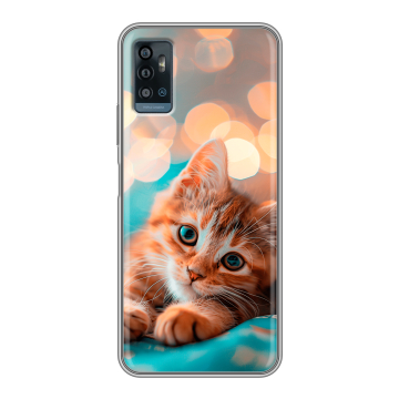 Силиконовый чехол на ZTE Blade A71 с принтом котик Силиконовый чехол на ZTE Blade A71 с принтом котик