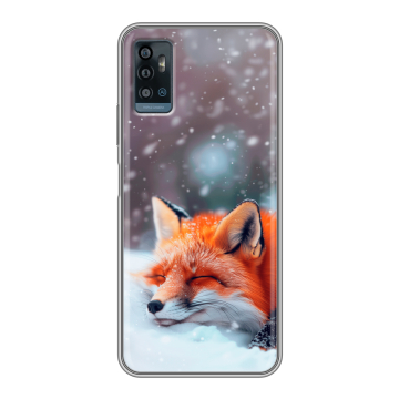 Силиконовый чехол на ZTE Blade A71 с принтом лиса Силиконовый чехол на ZTE Blade A71 с принтом лиса